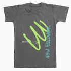 Boys' Dark Olive Green Cotton Round Neck Graphic Printed T-Shirt, Olive, small