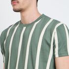 Men's Round Neck Half Sleeves T-Shirt, गहरा हरा, small