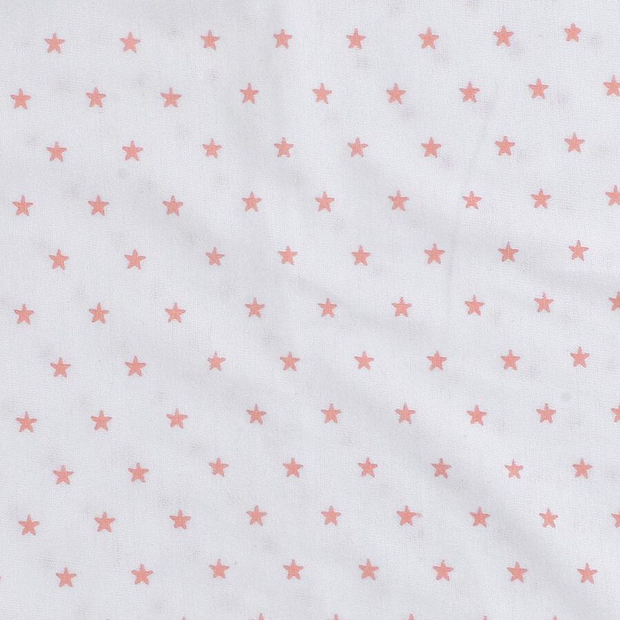 Girls' Pink and White Cotton Square Neck Sleeveless Vest, हल्का गुलाबी, large