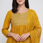 Women's Mustard Embroidered Ethnic Set, Mustard, small