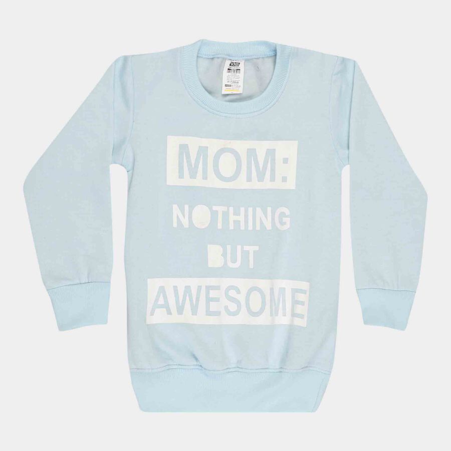 Boys Round Neck Sweatshirt, Light Blue, large image number null