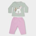 Infants Pastel Green Cotton Round Neck Casual Jumpsuit, हल्का हरा, small image number null