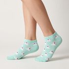 Women's Assorted Ankle Length Printed Pack of 3 Socks, चुनिंदा, small