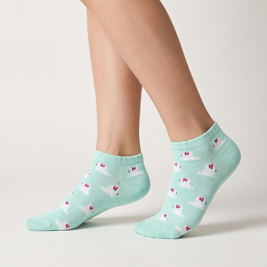 Women's Assorted Ankle Length Printed Pack of 3 Socks, चुनिंदा, large