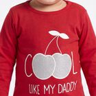 Infants Red Cotton Round Neck Regular T-Shirt, Red, small