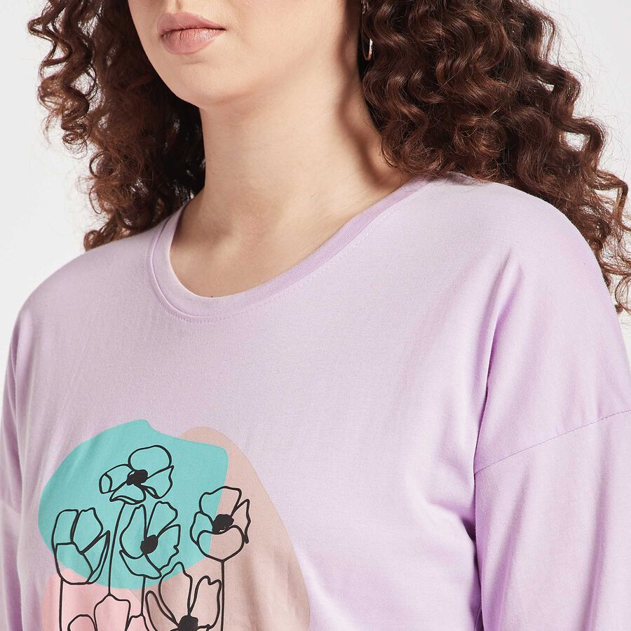 Round Neck T-Shirt, Lilac, large image number null