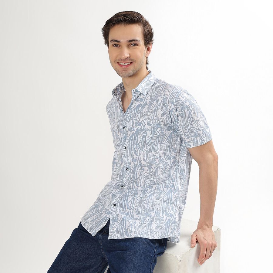 Men's Light Powder Blue Cotton Classic Casual Shirt, Light Blue, large image number null