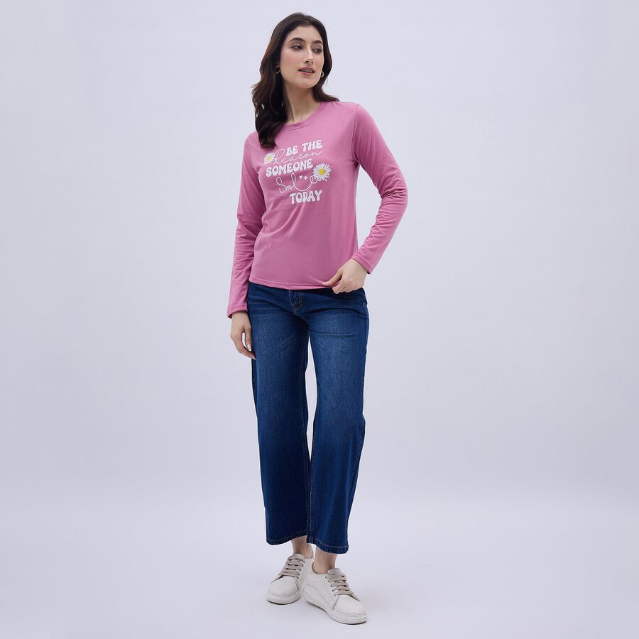Ladies' 100% Cotton Jeans, Mid Blue, large image number null