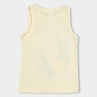 Boys' Light Mustard Yellow Round Neck Sleeveless T-Shirt, Yellow, small