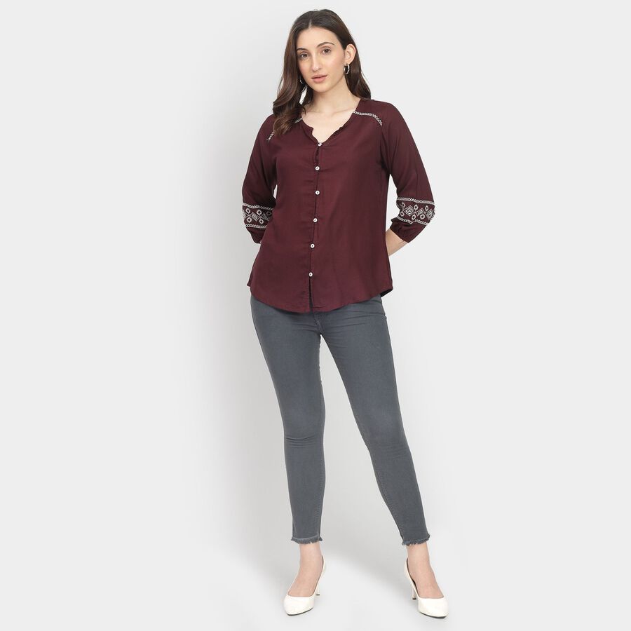 Ladies' Shirt, वाइन, large image number null