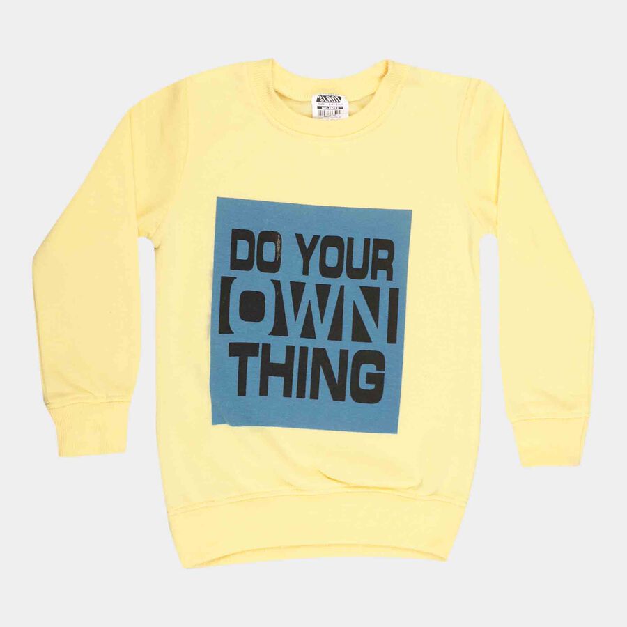 Boys Printed Sweatshirt, Yellow, large image number null
