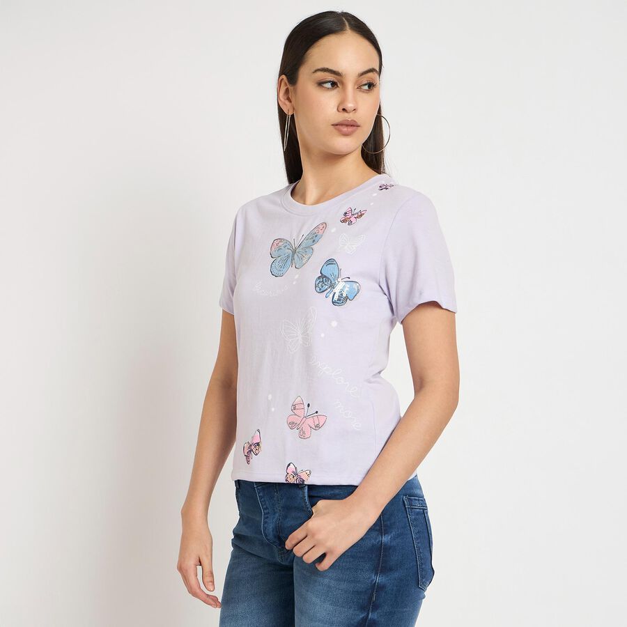 Ladies' Round Neck T-Shirt , Lilac, large image number null