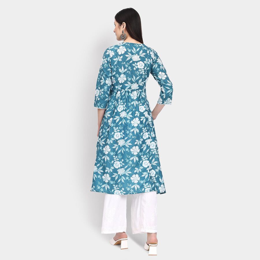 Ladies' 100% Cotton Kurta , Mid Blue, large image number null