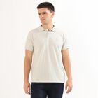 Men's Light Grey Polo Neck Casual T-Shirt, मिश्रित हल्का ग्रे, small image number null