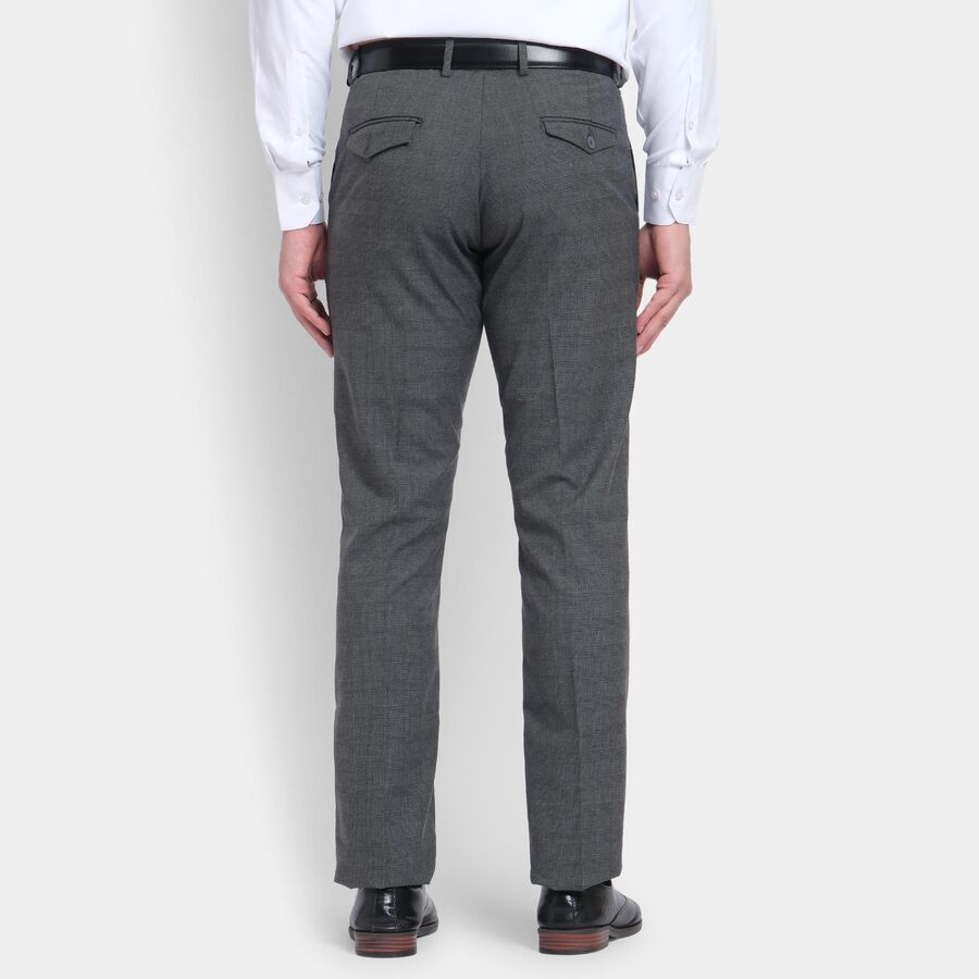 Men's Slim Fit Formal Trousers, गहरा ग्रे, large image number null