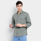 Cotton Solid Casual Shirt, Olive, small image number null