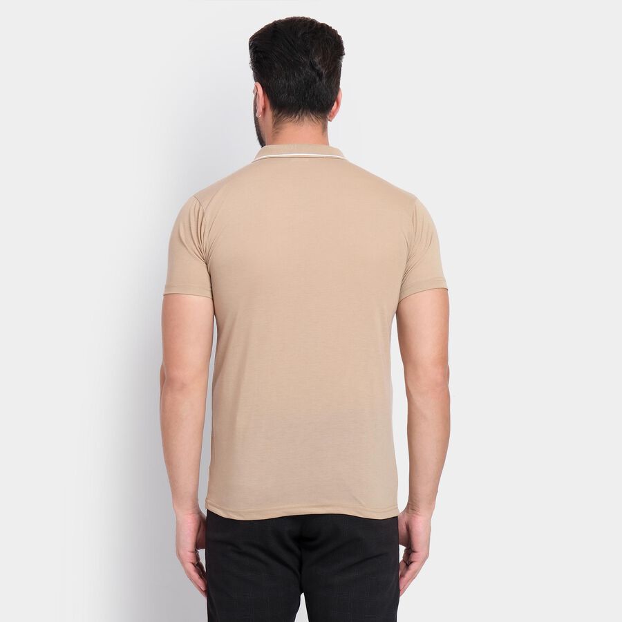 Men's Collared Half Sleeves T-Shirt , गहरा पीला, large