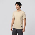 Men Beige Round Neck Regular T-Shirt, गहरा पीला, small