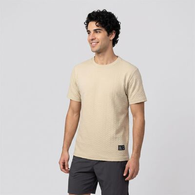 Men Beige Round Neck Regular T-Shirt