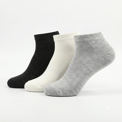 Men's Ankle Length Pack of 3 Socks ( Grey, White, Black )
