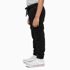 Boys Jet Black Regular Fit Cargo Jeans, काला, small image number null