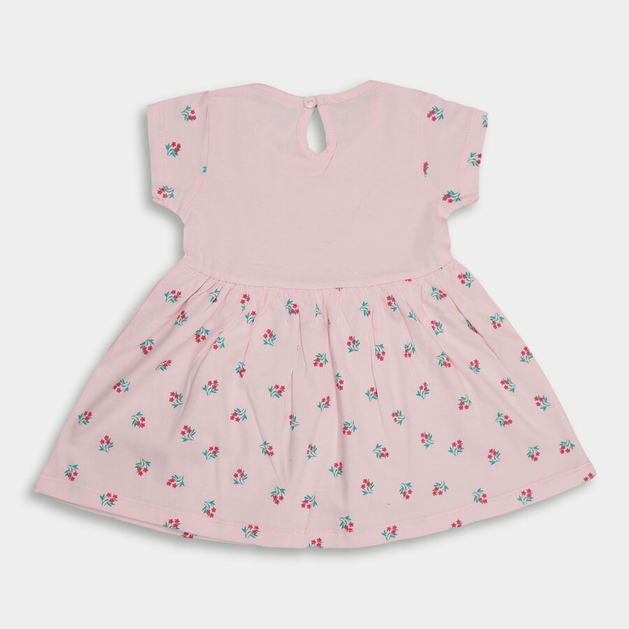 Infant Girls' 100% Cotton Frock , हल्का गुलाबी, large