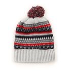 Boys' Grey and Red Striped Knitted Beanie, Ecru Melange, small image number null