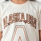 Girls White Round Neck Regular T-Shirt, सफ़ेद, small