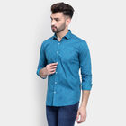 Cotton Printed Casual Shirt, Teal Blue, small image number null