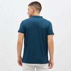 Men's Teal Blue Cotton Polo Neck Classic T-Shirt, Teal Blue, small