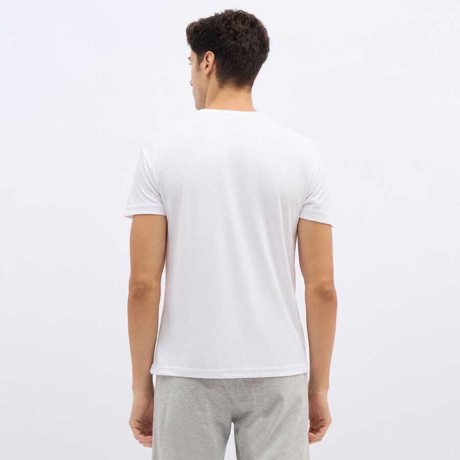 Men's Bright Eggshell White Crew Neck Athleisure T-Shirt, White, large