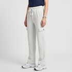 Women's Ecru Melange Straight Fit Cargo Track Pants, Ecru Melange, small