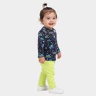 Infants' Navy Blue 100% Cotton Round Neck Graphic Print Baba Suit, नेवी ब्लू, small