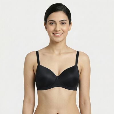 Women's Black Padded Wire-Free T-Shirt Bra