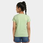 Girls Green Casual T-Shirt, हल्का हरा, small