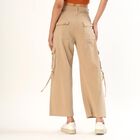 Women's Beige Wide Leg Cargo Jeans, Off White, small