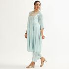 Women's Light Powder Blue Embroidered Ethnic Set, Light Blue, small