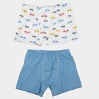 Boys White Regular Fit Printed Trunks, सफ़ेद, small