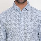 Cotton Printed Casual Shirt, Light Blue, small image number null
