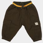 Infants' Olive Green Regular Fit Cargo Jogger Trousers, ओलिव, small