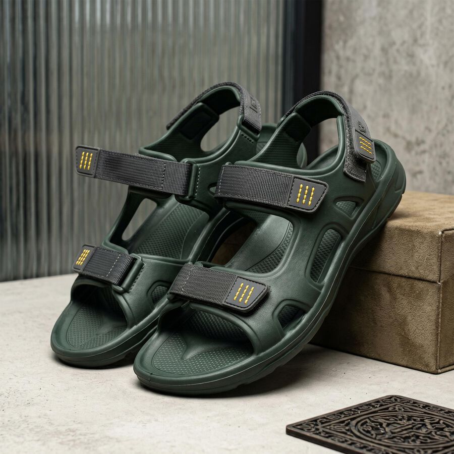 Men's Navy Blue Adjustable Strap Strappy Sandals, Navy Blue, large