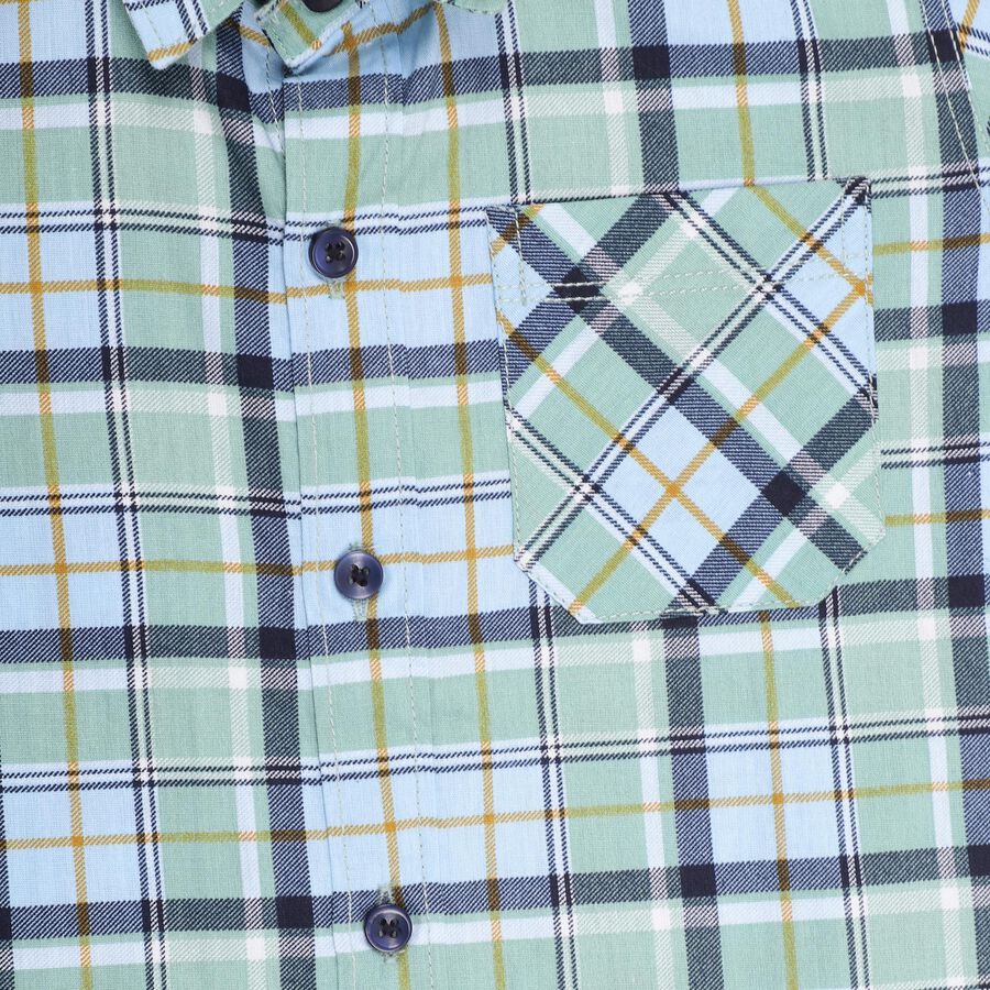 Boys' 100% Cotton Casual Shirt , हल्का हरा, large image number null