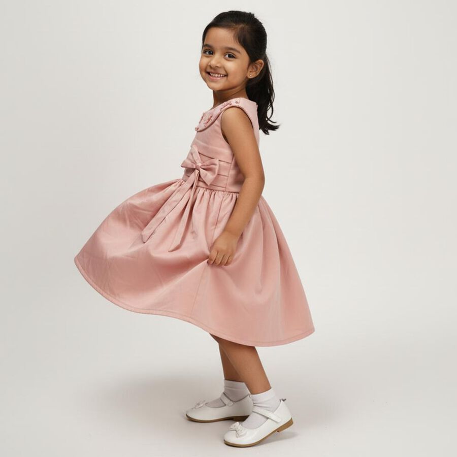 Girls' Frock, हल्का गुलाबी, large image number null