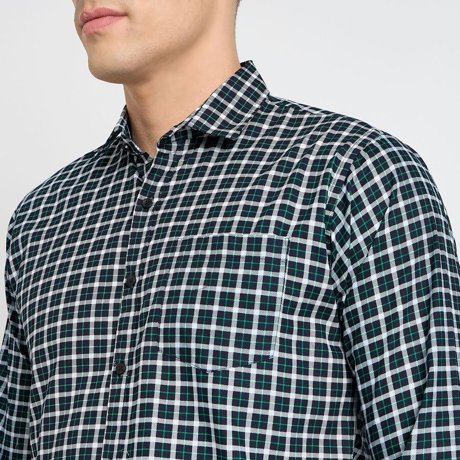 Men's 100% Cotton Casual Shirt, Dark Blue, large image number null
