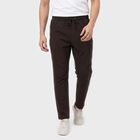 Men's Brown Straight Fit Zip Pocket Track Pants, Brown, small