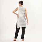 Women's Ivory Tie-Up Neck Floral Printed Kurta, ऑफ व्हाइट, small image number null