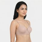 Women's Brown V Neck T-Shirt Bra, Brown, small