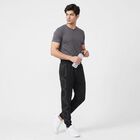 Men's Black Jogger Fit Graphic Printed Cotton Blend Pyjama, Black, small
