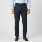 Men's Navy Blue Slim Fit Formal Trousers, Navy Blue, small
