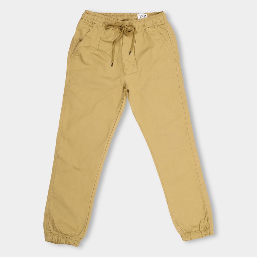 Boys' 100% Cotton Trousers , Khaki, large image number null
